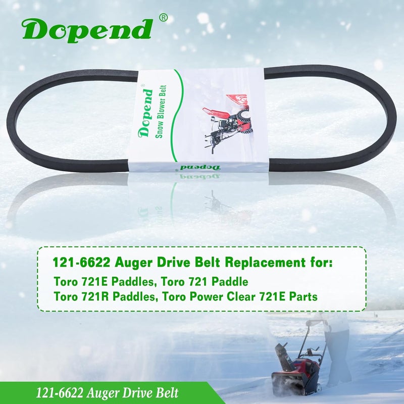 Dopend 121-6622 Auger Drive Belt 1/2'' x 35-1/2'' for Toro 38563, 38568, 38741, 38742, 38743, 38744, 38751, Replaces Toro Power Clear 721, 721E, 721R Paddles Snow Blower - Image 2